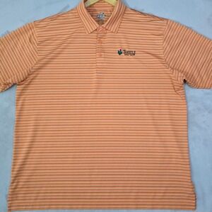 Ahead Extreme Mens XXL Polo Shirt Orange Striped Thistle Golf Club Performance
